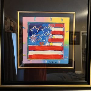 Peter Max "Flag with Heart"