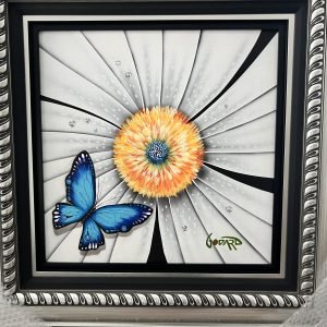 Michael Godard "White Flower Butterfly" (unique)