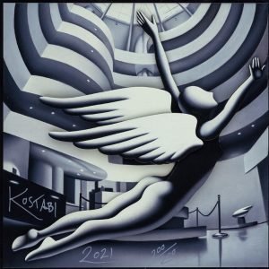 Mark Kostabi "The Wright Spirit" (2021) Sculptograph