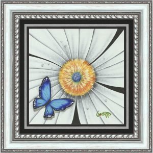 Michael Godard "White Flower Butterfly" (2022) Original Painting