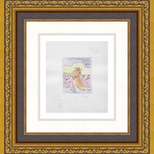 Peter Max "Walking in Reeds (Angel, Boat)" 2015 Etching