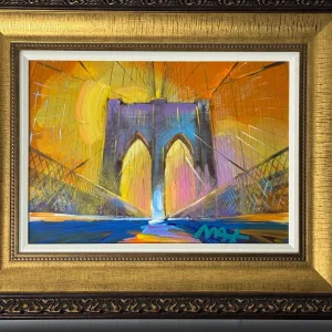 Peter Max "Brooklyn Bridge Ver. I #185" (2016) Original Painting