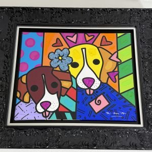 Romero Britto "Duke & Grace Magenta VIII" Unique